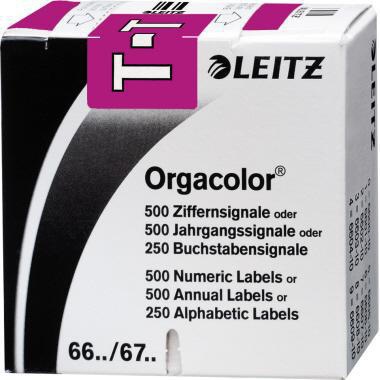 Leitz Buchstabensignal Orgacolor 66291000 T violett 250 St./Pack.