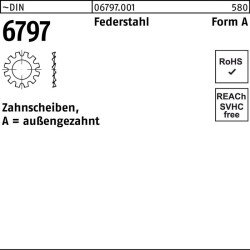 Zahnscheibe DIN 6797 FormA außengezahnt A 6,4 Federstahl 500 Stück