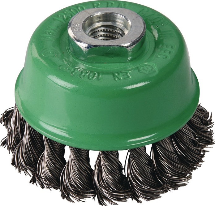Topfbürste D.80mm Drahtstärke 0,5mm VA 8500min-¹ TECWERK
