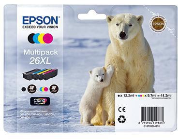 Epson Tintenpatrone C13T26364010 26XL sw/c/m/y 4 St./Pack.
