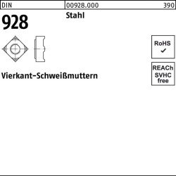 Vierkantanschweißmutter DIN 928 M5 Stahl 1000 Stück