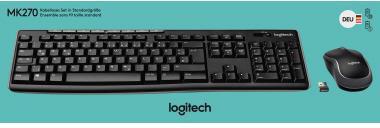 Logitech Tastatur-Maus-Set MK270 920-004511 cordless USB schwarz