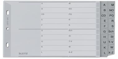 Leitz Register 12670000 DIN A5 quer A-Z 20Bl. PP grau
