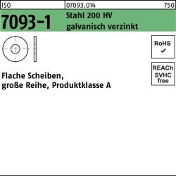 Unterlegscheibe ISO 7093-1 24 Stahl 200 HV galv.verz. 50 Stück