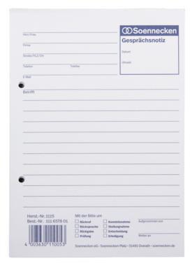 Soennecken Gesprächsnotiz 1115 DIN A5 50Blatt weiß