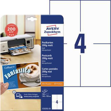 Avery Zweckform Postkarte C32252-25 148x105mm 25St.