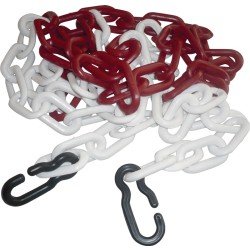 Absperrkette Polypropylencarbonat rot/weiß 9mm L.3m m.2 Universalhaken