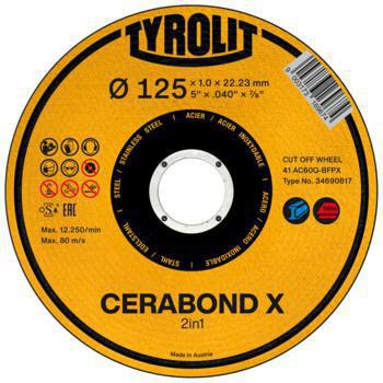 Trennscheibe PREMIUM CERABOND X D125x1,6mm ger.Bohr.22,23mm TYROLIT