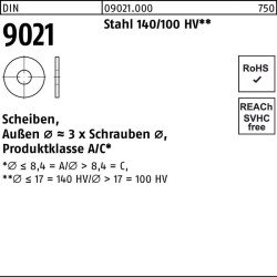 Unterlegscheibe DIN 9021 10,5x30x2,5 Stahl 140/100 HV 250 Stück