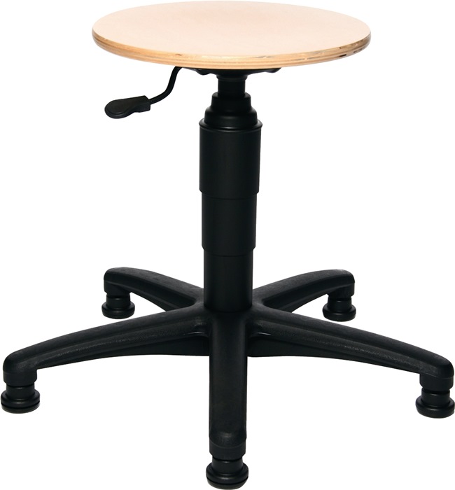 Drehhocker m.Bodengl.Buche natur Sitz-H.390-520mm TOPSTAR