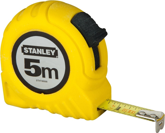 Taschenrollbandmaß L.5m B.19mm mm/cm EG II Ku.Gürtelclip STANLEY