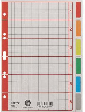 Leitz Kartonregister 43550085 DIN A5 6Blatt blanko grau