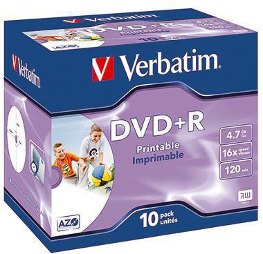Verbatim DVD+R 43508 16x 4,7GB 120Min. Jewelcase 10 St./Pack