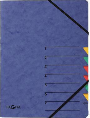 PAGNA Ordnungsmappe EASY 24061-02 DIN A4 7Fächer Pressspann blau