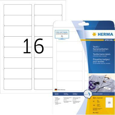 HERMA Namensetikett 4515 Seide 88,9x33,8mm ws 320 St./Pack.