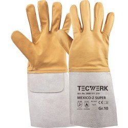 Schweißerhandschuhe Mexico Z Super Gr.9 gelb/grau EN 388/407/12477 10PA TW