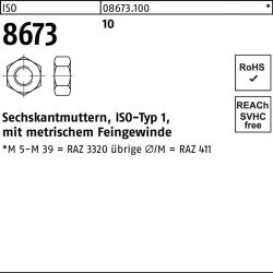 Sechskantmutter ISO 8673 M8x 1 10 100 Stück