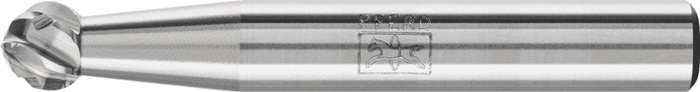 Frässtift KUD D.6mm Kopf-L.5mm Schaft-D.6mm HM Verz.STEEL PFERD