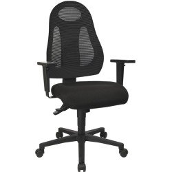 Bürodrehstuhl m.Synchrontechnik schwarz/schwarz 420-530mm o.Armlehnen TOPSTAR