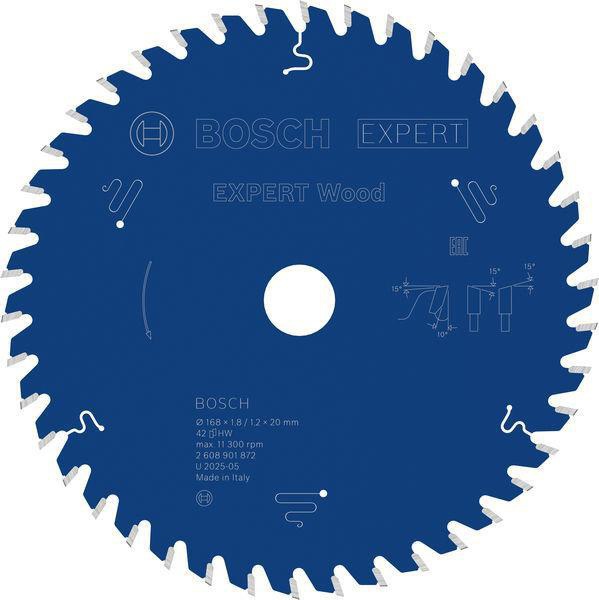 Kreissägeblatt EXPERT for Wood AD 168mm Z.42 WZ Bohr.20mm Schnitt-B.1,8mm BOSCH