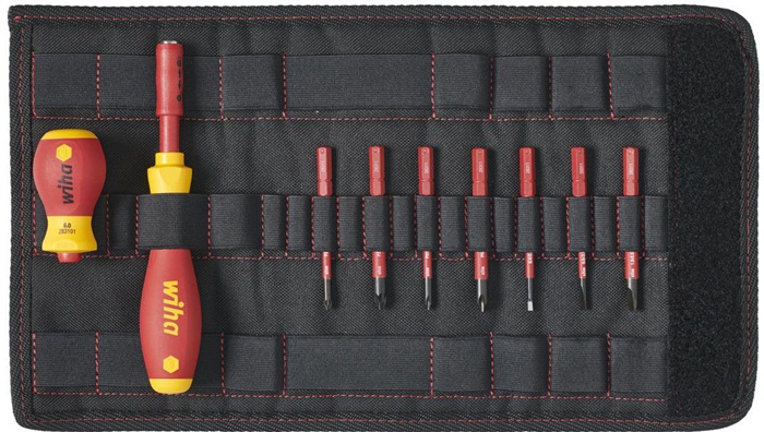 Schraubendrehersatz SlimVario® 9-tlg.m.Wechselkl.VDE isol.WIHA