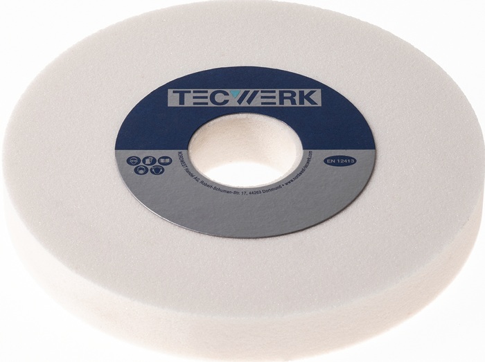 Schleifbockscheibe Ø175xB25x32mm 80 Form A Edelkorund weiß TECWERK