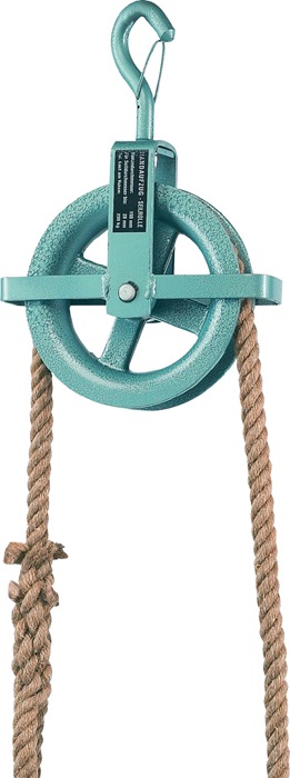 Baurolle Seilrad-D.190mm m.Hakensicherung u.Kreuzbügel BRAUN