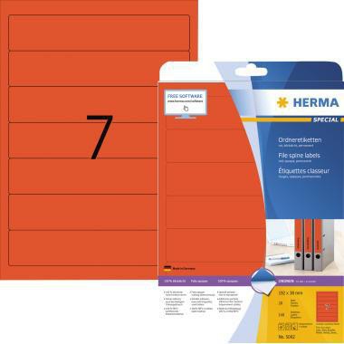HERMA Ordneretikett 5092 kurz/schmal sk rot 140 St./Pack.