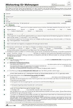 RNK Mietvertrag 525 Wohnung DIN A4 6Blatt