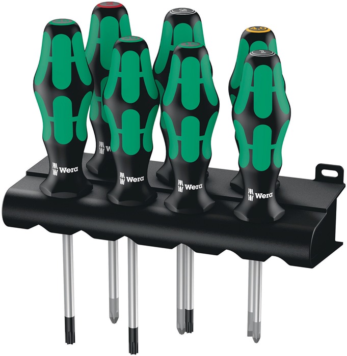Schraubendrehersatz 335/350/367/7 Rack 7teilig Schlitz/PH/PZ/Torx CV rd. Lasetip