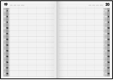 BRUNNEN Buchkalender Agenda 24 1078811 A4 1T/1S sw