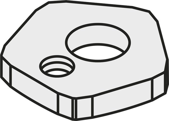 Wendeplatten-Unterlegscheibe ISO SPN 150303:GJ11 Brutto-G.7,93g Farbe Silber