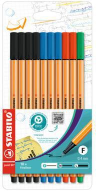 STABILO Fineliner point 88 87-1468 0,4mm farbig sortiert 10 St./Pack.
