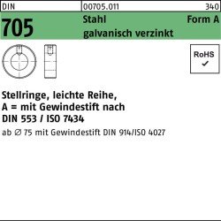Stellring DIN 705 Gewindestift A 22x36x14 Sta galv.verz. leichte Reihe 10St.