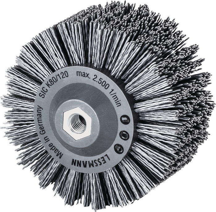 Rundbürste D.140mm M14 SiC Schleifborsten K.80 60mm 2500min-¹ LESSMANN