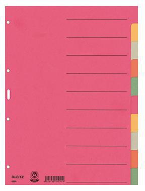 Leitz Register 43590000 DIN A4 blanko volle Höhe 230g Karton sort.