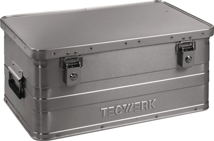 Aluminiumbox L580xB380xH275mm 47l m.Klappverschluss u.Zylinderschl.TECWERK
