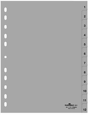 DURABLE Ordnerregister 651210 für A4 1-12 12tlg geprägte Taben