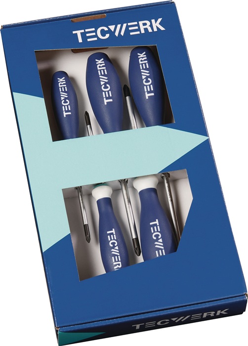 Schraubendrehersatz 7-tlg.TORX® Mehrkomponentengriffe Rundkl.TECWERK
