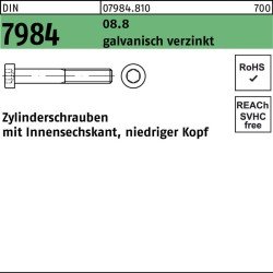 Zylinderschraube DIN 7984 Innen-6kt M8x50 8.8 galv.verz. 200St.