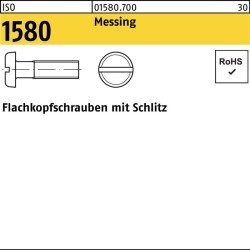 Flachkopfschraube ISO 1580 Schlitz M6x 30 Messing 200 Stück