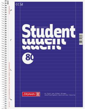 BRUNNEN Collegeblock Student 1067927 DIN A4 80Bl. Lin27 liniert