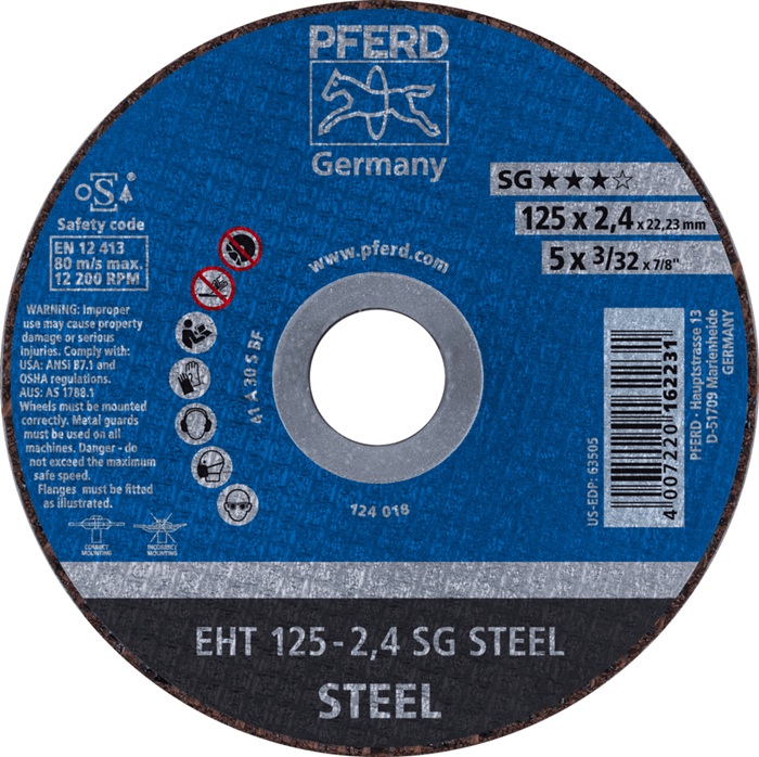 Trennscheibe SG STEEL D125x2,4mm ger.STA Bohr.22,23mm PFERD