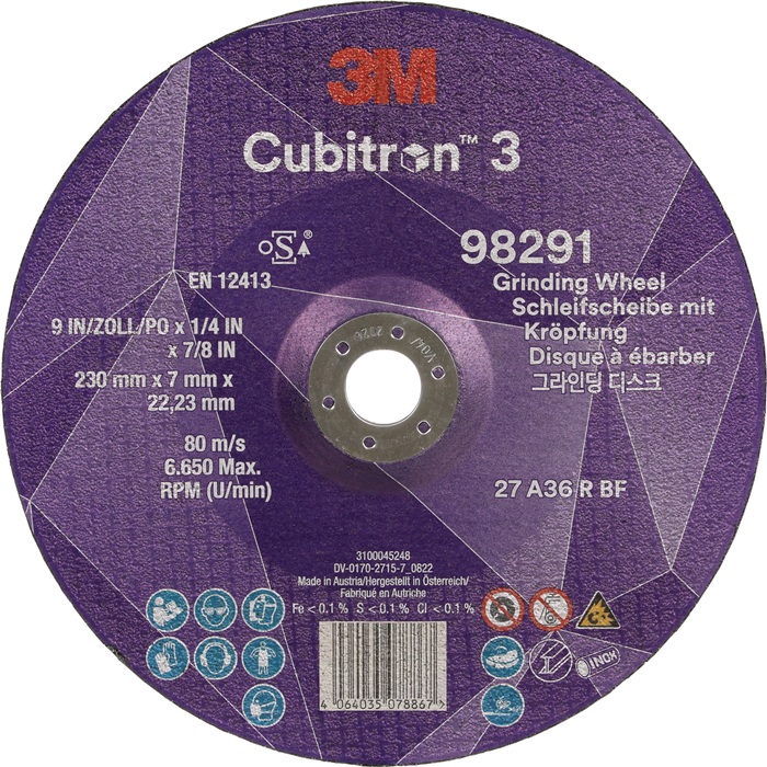 Schruppscheibe Cubitron™ 3 D230xS7mmKörnung 36+ gekr.3M™ Cubitron™ 5