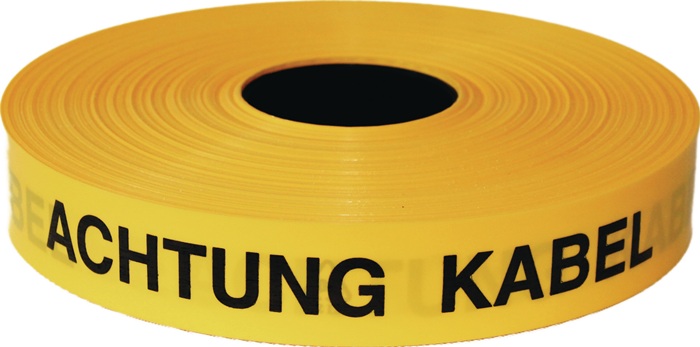 Trassenwarnband Achtung Glasfaserkabel B.40mm L.250m gelb KELMAPLAST