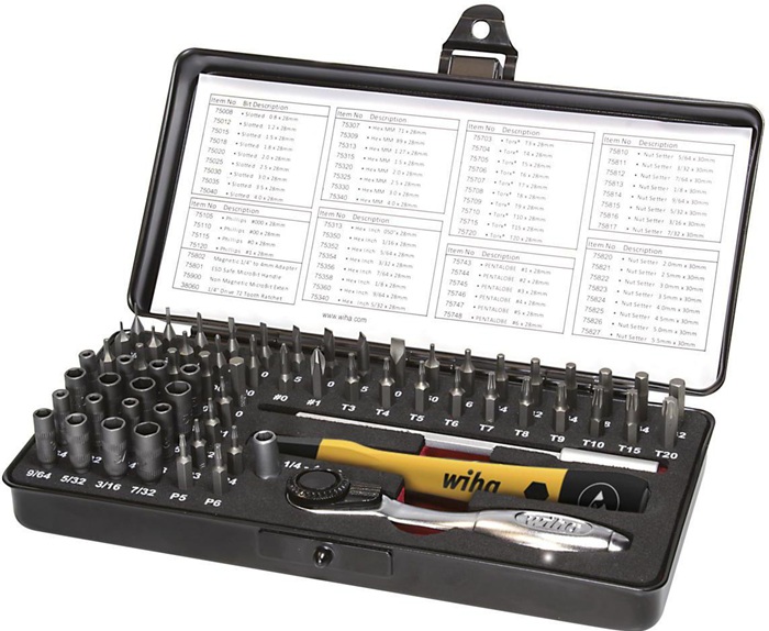 Feinmechanikerbitset 7000SK65ESD 66-tlg.m.C4-Bits in Ku.-Kass.65-tlg.WIHA