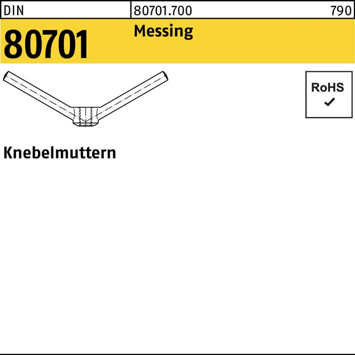 Knebelmutter DIN 80701 M16 Messing 1 Stück