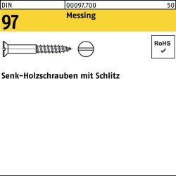 Holzschraube DIN 97 SEKO Schlitz 6x 100 Messing 100 Stück