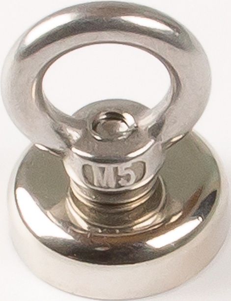 Neodymmagnet D.25mm verzinkt,m.Öse D.13,5mm 5St./Karton EICHNER