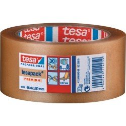 Verpackungsklebeband PVC tesapack® 4124 farblos L.66m B.50mm Rl.TESA